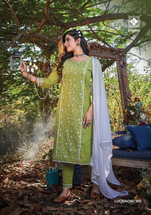 Kiana Lucknowi 3 Kurti Pant Dupatta Designer Collection